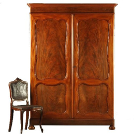 Antieke kast / Gesigneerde Horrix Notariskast ca. 1850 in bloemmahonie (No.991051)