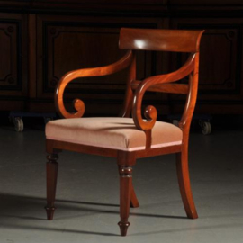 Antieke stoelen / Stel van 2 mahonie biedermeier armstoelen  ca. 1865  (No.391353)