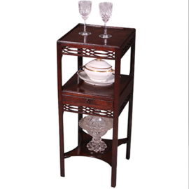 Etagiere nachtkastje Engelse bedside tabel of nightstand in mahonie met lade ca 1820 (No.452430)