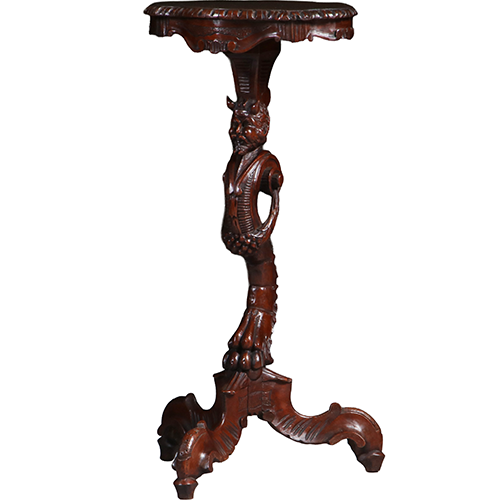 Karakteristieke Italiaans Neorenaissance pedestal ca 1875 met Pan de bosgod (No.301831)