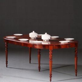 Antieke tafel / Franse Louis Philipe coulissetafel ca. 1845 ca. 12 personen (No.692454)