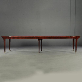 Antieke tafel / Hollandse Louis Seize coulissentafel ca. 1800 mahonie 3,67 m. lang (No.110553)