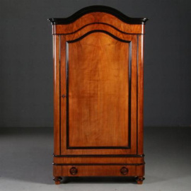 Antieke kast / Een-deurskast Willem III ca. 1870 in noten met zwart (No.740441)