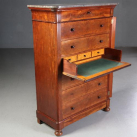 Antieke kast / bureaus / Hollandse chiffoniere ca. 1860 met werkblad, "wellington" en geheim compartiment (No.690716)