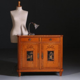 Antieke kasten / Penant Louis Seize stijl ca. 1880 met lakpanelen Hollands (No.750846)