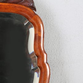 Antieke spiegel / Soesterspiegel met facet geslepen spiegelglas en afneembare kroon ±1870 (No.831733)