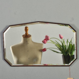 Antieke spiegels / Engelse Arts & Crafts spiegel met ragfijn houten lijstje (No.809908)