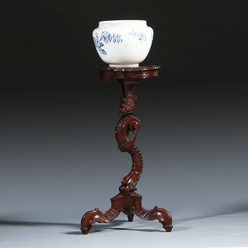 Karakteristieke Italiaans Neorenaissance pedestal ca 1875 met Pan de bosgod (No.301831)