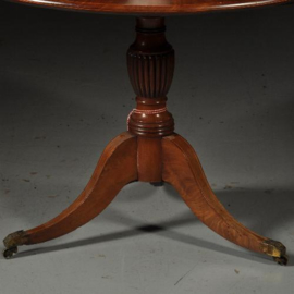 Antieke tafel / Kleine ronde mahonie eetkamertafel ca. 1860 met tilttop-mechaniek (No.440314)