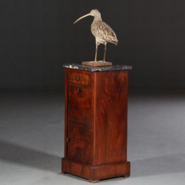 Antieke kast / Hollands nachtkastje met lade klep en deurtje ca. 1825 bloemmahonie (No.610952)