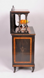 Antieke kast / Engels muziekkastje ca.1880 noten met zwart (No.79613)