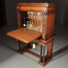Antieke kasten / Notenhouten barmeubel " Pretivm Intvs” jaren '30 met veel details (No.155125)
