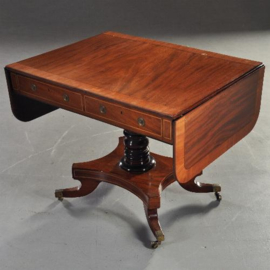 Antieke bijzettafels / Schrijftafels / Mahonie pembroke table ca. 1850 met 2 laden. (No.272156)
