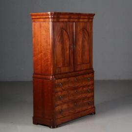 Antieke kast / Zeer klein Hollands kabinet biedermeier ca. 1820 in mahonie (No.770345)