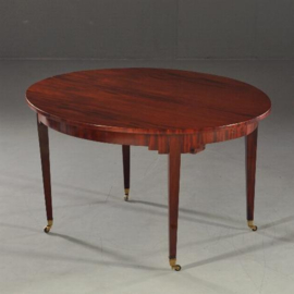 Antieke tafel / Hollandse Louis Seize coulissentafel ca. 1800 mahonie 3,67 m. lang (No.110553)