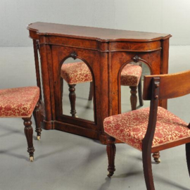 Antieke kast / Victoriaanse serpentien credenza ca. 1850 wortelnoten (No.212251)