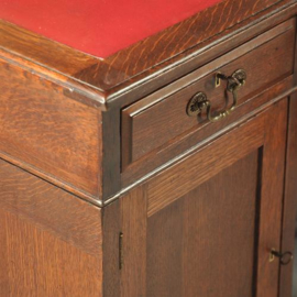 Antieke bureaus / eikenhouten Partnersdesk / Dubbelbureau ca. 1890 met 12 laden en 2 deuren (No.104599)