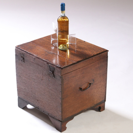 Antieke wijnkist of cellerate Engels 18e eeuw met "faux drawer" (No.892915)