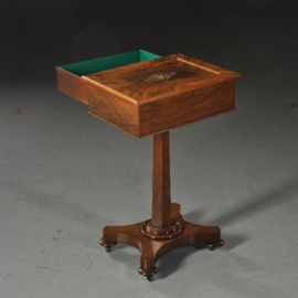 Antieke bijzettafels / latafeltje / wandtafeltje ca. 1850 in palissander met parelmoer inlegwerk (No.470749)