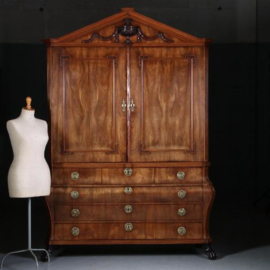 Antieke kast / Hollands, Louis Seize kabinet ca. 1780 in blond mahonie met 13 laden (No.570332)