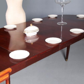 Antieke tafel / Hollandse coulissentafel in mahonie ca. 1800 voor 12/14 personen (No.571511)