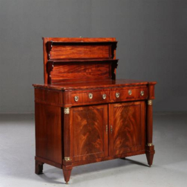 Antiek buffet / Empire klapbuffet ca. 1810 met uittrekbare etageré en zijbladen (No.780148)