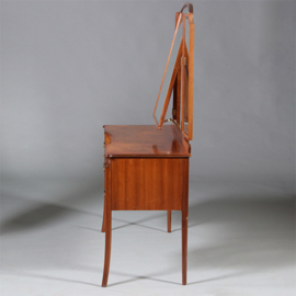 Engelse elegante Art Deco kaptafel met facet geslepen drieluik-spiegel ca 1920 (No.211910)