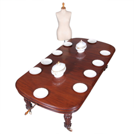Massief mahonie eetkamertafel met slinger en inlegbladen Victoriaans ca 1860 (No.440550)
