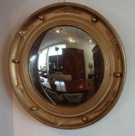 Antieke Spiegels / Butlerspiegel verguld diam. 52cm (No.80159)