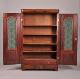 Antieke kast / Kleine Hollandse boekenkast / poortkast, Biedermeier ca. 1820 (No.86579)