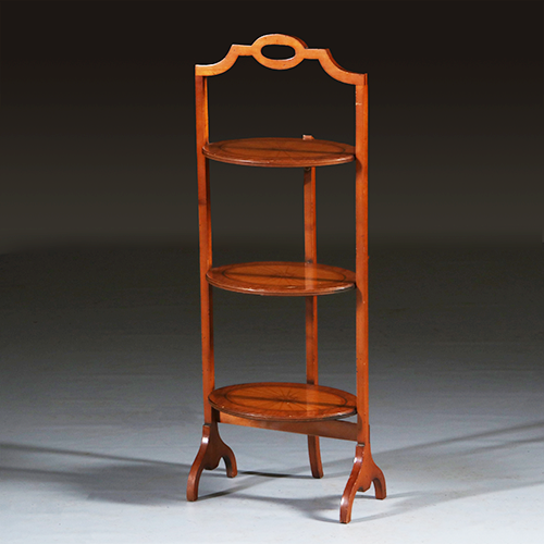 Cake stand in satijnhout ingelegd met zonmotief ca. 1920 (No.301885)