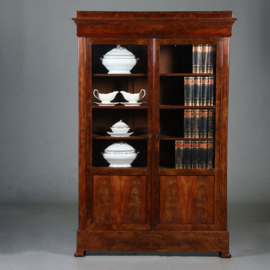 Strakke Boekenkast vroeg biedermeier ca 1820 mahonie indeling flexibel (No.461515)