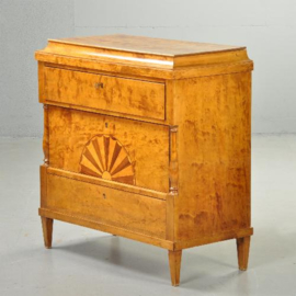 Antieke kast / Zonnige blonde commode met secretaire lade ca. 1900 (No.370555)