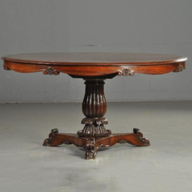 Antieke tafel / Ronde massief palissander eetkamertafel Tilttoptable 6 tot 8 personen ca. 1860 (No.521365)