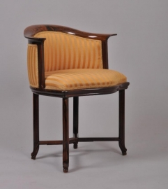 Antieke fauteuils en armstoelen / Stel Art Deco buireaustoelen / armstoelen in palissander (No.473825)