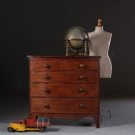Antieke kast / Victoriaanse mahonie commode met "bow front" ca. 1860 mahonie (No.693044)