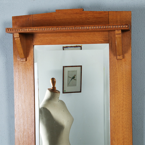 Art Deco of Haagse School spiegel facet geslepen met console ca 1920 (290823) - 1,11 m hoog