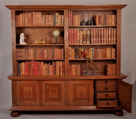 Antieke kast /  Grote jaren `30 boekenkast / servieskast met verstelbare planken (No.77170)