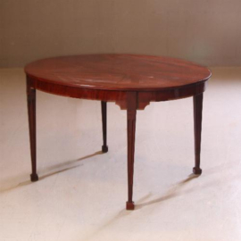 Antieke zeer lange eetkamertafel / Hollandse Louis Seize coulissentafel in mahonie ca. 1800. (No.661761)