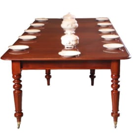 Antieke tafels / Victoriaanse mahonie pull out table ca. 1865 met vier inlegbladen in smetteloos mahonie (No.MMTN01)