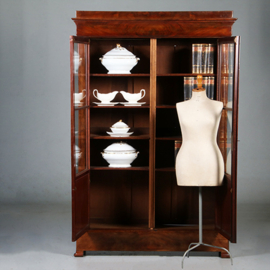 Strakke Boekenkast vroeg biedermeier ca 1820 mahonie indeling flexibel (No.461515)