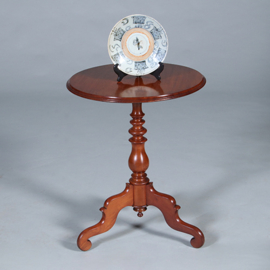 Ronde Willem III wijntafel op driesprant met geprofileerd blad ca 1860 (No.450325)