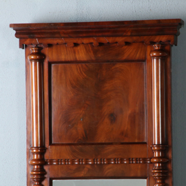 Biedermeier spiegel ca 1835 met onder en boven een bloemmahonie paneel getorste zuilen langszij (No.985587) - Hoogte 1,70 m