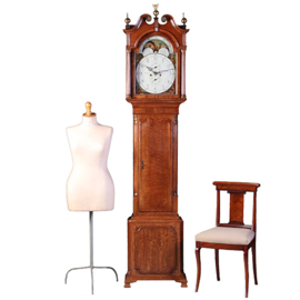 Staand Horloge Waight Birmingham ca 1790 8-daags maan datum secondewijzer (No.922240)