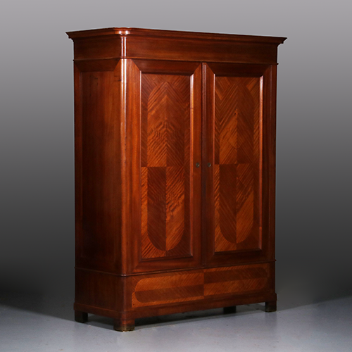 Art Deco tweedeurskast met gespiegelde panelen kapstok met deuren of garderobekast  ca 1910  (No. 311710)