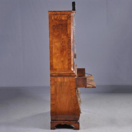 antieke kast / Wortelnoten topbureau of spiegelkabinet ca. 1775 met schrijflade (No.871544)