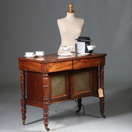 "Espressomachine tafel"  of wandtafel, sideboard of in mahonie en messing ca 1880 (No.960440)
