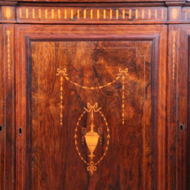 Antieke kast / Ingelegde palissander credenza 2 spiegeldeuren en een paneeldeur ca. 1870 (No.662722)