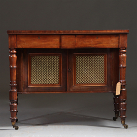 "Espressomachine tafel"  of wandtafel, sideboard of in mahonie en messing ca 1880 (No.960440)