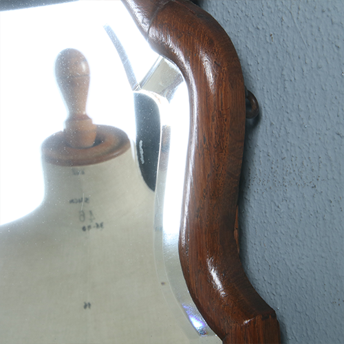 Brede Soester spiegel met facet en gestoken kroontje ca 1890 (No.290808) - 0.67 m Hoog.